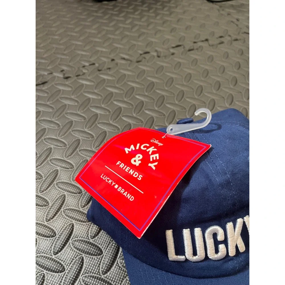 NEW Lucky Brand Hat Unisex OS Blue Mickey Mouse‎ Disney Embroidered Snapback Cap